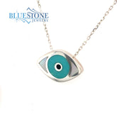 Sterling Silver 'Eye of Protection' Necklace- 18 Inches